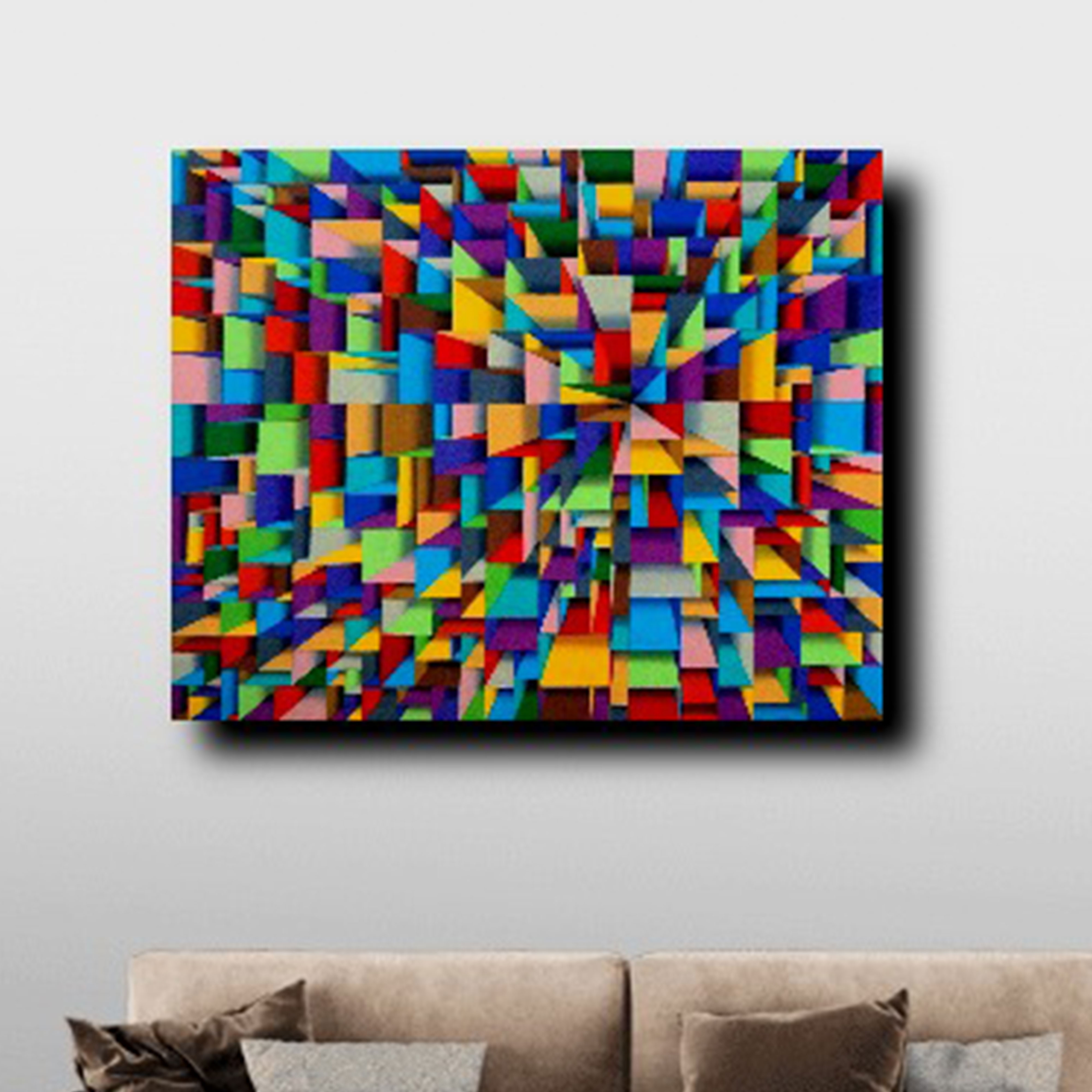 Metropolis Acrylic Canvas Painting by Artist Samba Prasad 16 x 20 inch